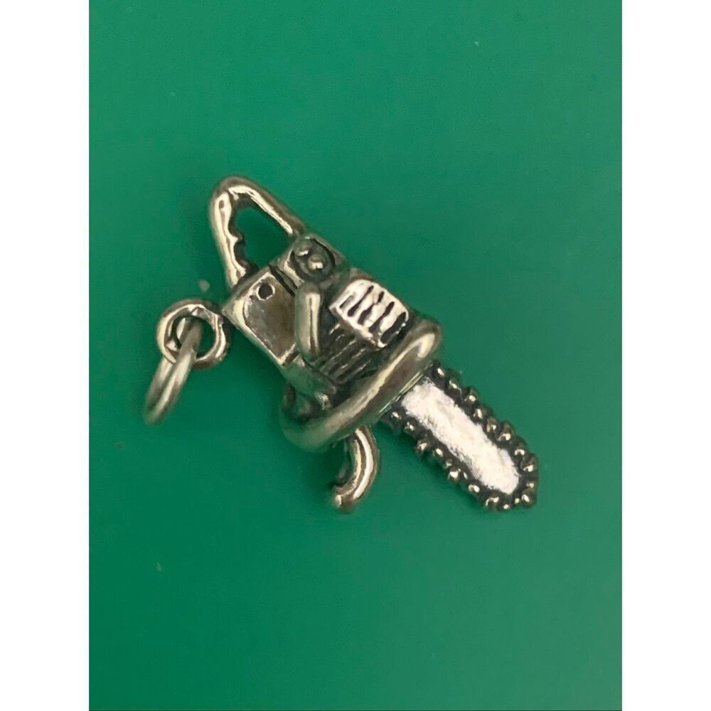 .925 Garden Chainsaw Sterling Silver Jewelry Charm #tools #UNIQUE tool